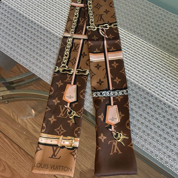 PRE-OWNED Louis Vuitton Monogram Silk Bandeau Scarf - Picture 1 of 4
